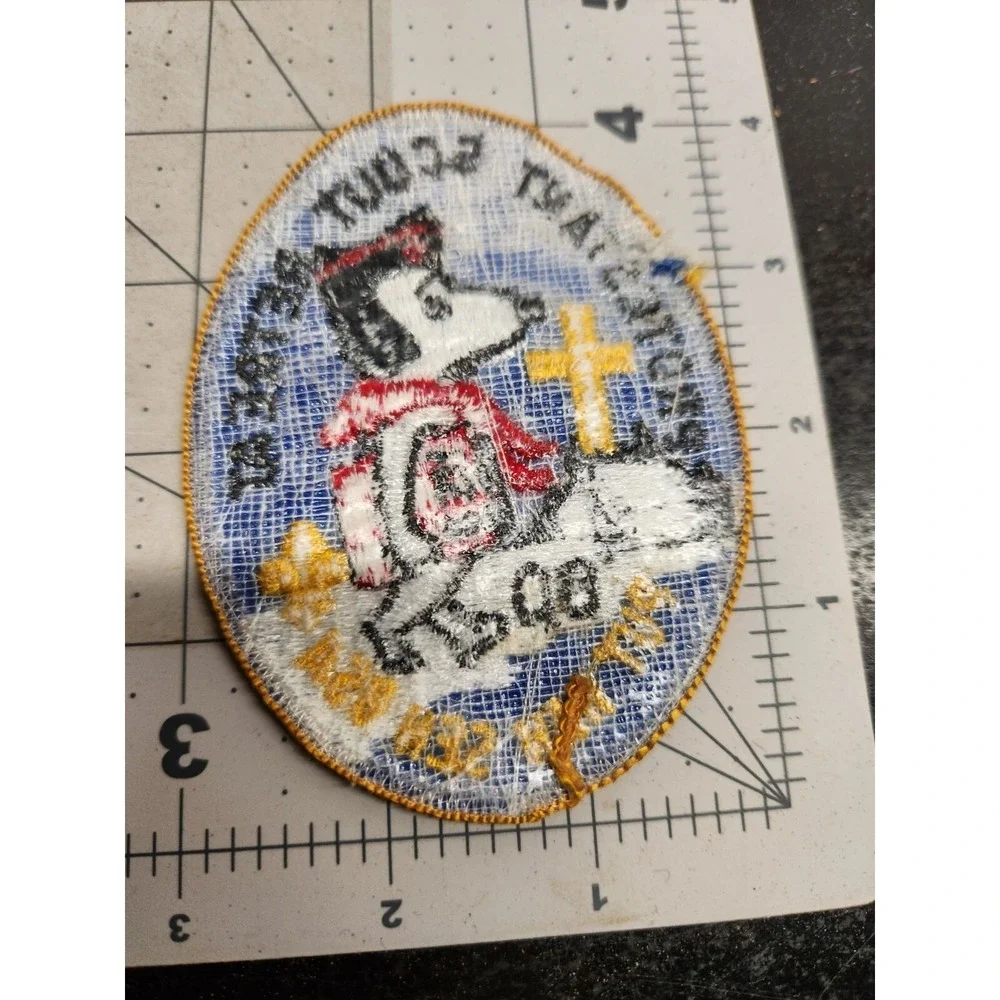 Protestant Scout Retreat Patch Put Han Sen 1980 Featuring Snoopy‎ In Red Scarf